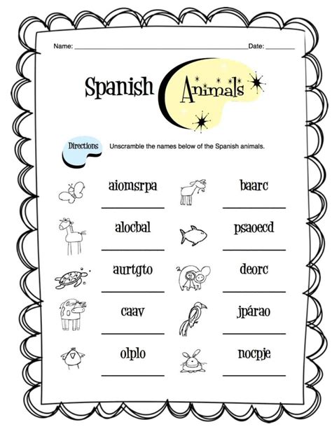 Spanish Animals Worksheet Packet | Made By Teachers