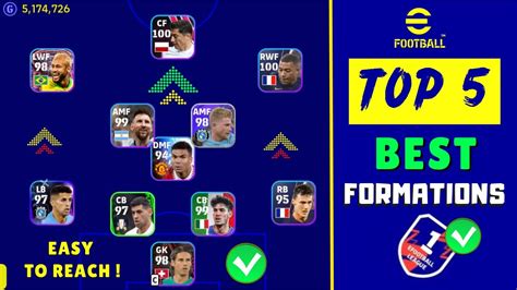 Top 5 Best Formations To Reach Division 1 In Efootball 2023 Mobile