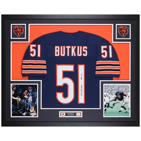 Dick Butkus Signed 35x43 Custom Framed Jersey Display Inscribed Hof 79