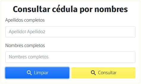 Consultar N Mero De C Dula Por Nombres Y Apellidos