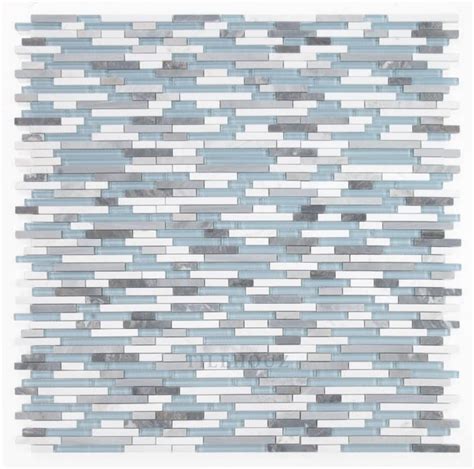 Linear Montage Sky 11 75 X 12 Glass Mosaic Tilehouz