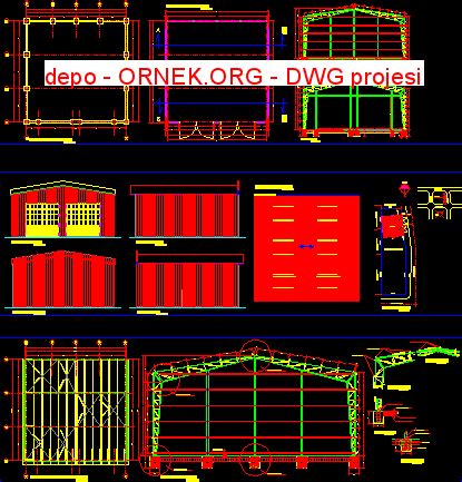 Proje Sitesi Depo Autocad Projesi