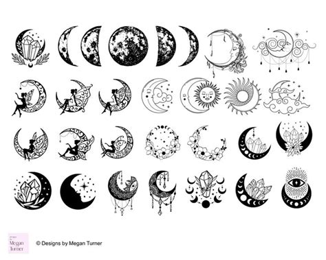 Mystical Moon Svg Celestial Svg Mystical Moon Clipart Etsy Tattoo