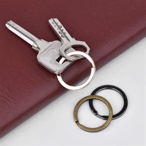 Flat Key Chain Ring Tiberham Round Metal Split Keychains Rings For