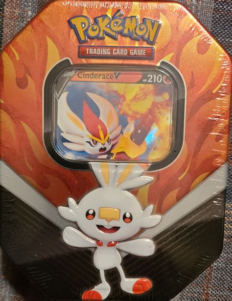 Pokemon Trading Card Game Galar Partners Tin Cinderace V Factory Sealed