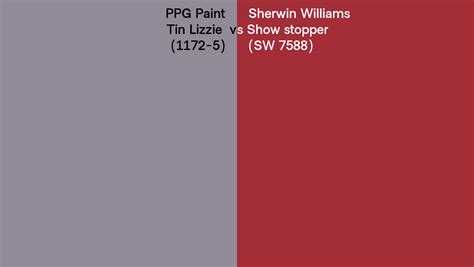 Ppg Paint Tin Lizzie 1172 5 Vs Sherwin Williams Show Stopper Sw 7588 Side By Side Comparison