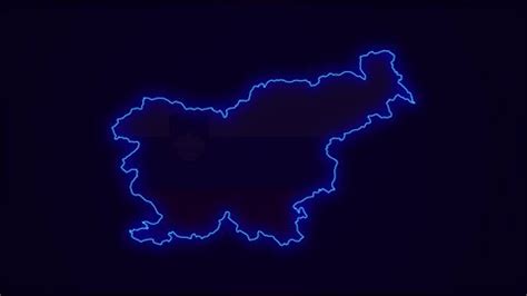 Slovenia Map Outline Country Border On Stock Footage Video (100% ...