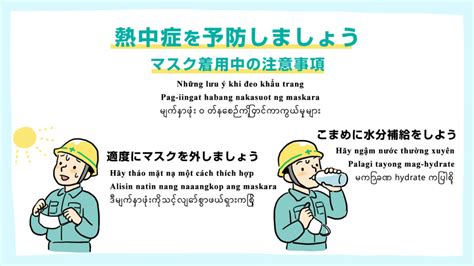 [多言語対応] 熱中症予防 ポスター マスク着用時の熱中症予防をしましょう