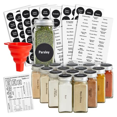 Buy 14 Pcs Talented Kitchen Spice Jars Set With 269 Spice Labels Empty