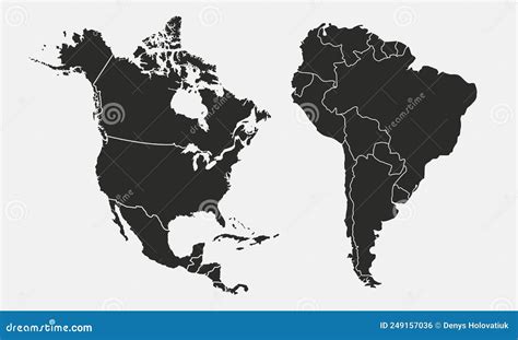 North And South America Map Isolated On White Background Stock Vector Illustration Of Mexico