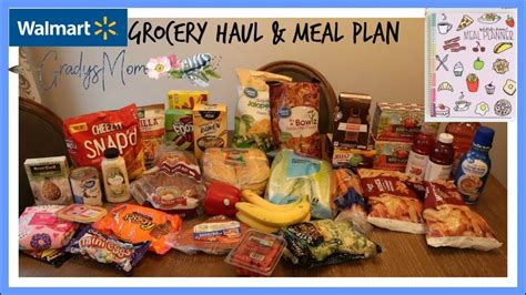 Wal Mart Grocery Haul Meal Plan For Next Week Youtube