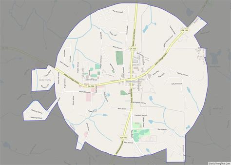 Map of Bowdon city, Georgia