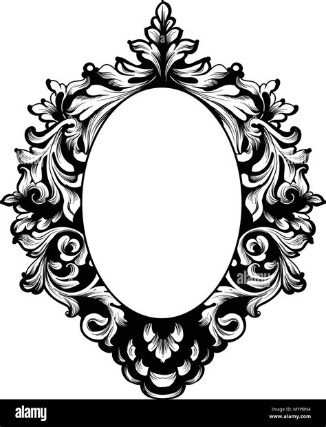 Round Frame Vector. Classic rich ornamented carved decors. Baroque ...