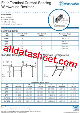 4LPW Datasheet PDF IRC A TT Electronics Company