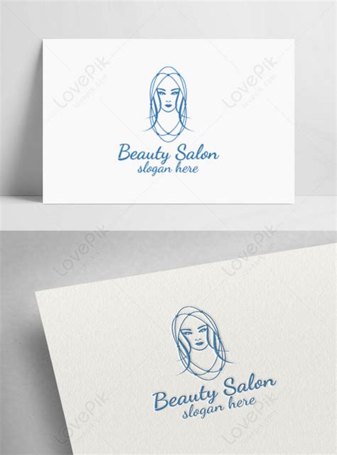 Vector De Logotipo De Salón De Belleza De Estilista Creativo Azul