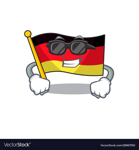 Super cool germany flag flutter on cartoon pole Vector Image