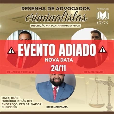 RESENHA DE ADVOGADOS CRIMINALISTAS Em Salvador Sympla