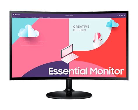 Buy Samsung 24 Fhd Essential S3 Curved Monitor Black Samsung Malaysia