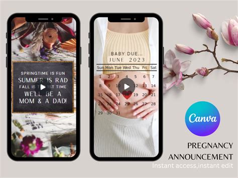 Editable Instant Edit Video Pregnancy Announcement For Social