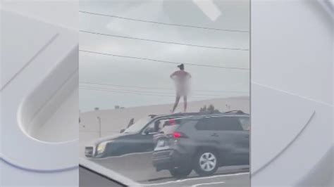 Woman Leads Chp On Pursuit Climbs Out Sunroof Gets Naked On Top Of Vehicle On The Freeway