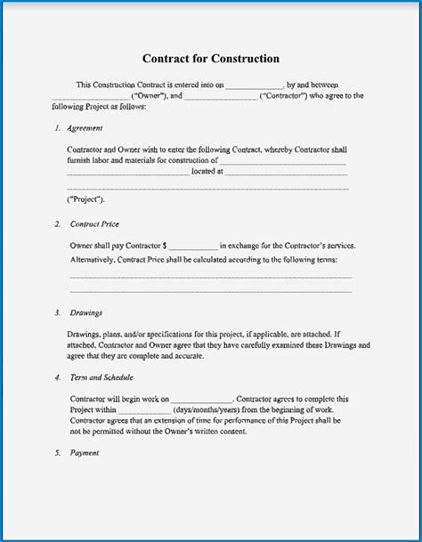 √ Free Printable Contractor Agreement Template