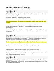 Quiz Feminist Theory Docx Quiz Feminist Theory Question 1 2 2 Pts