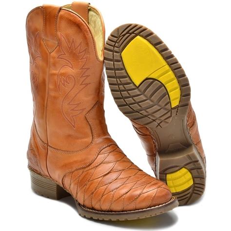 Bota Country Masculina Cano Longo Texana Rodeio Couro Rodeio Shopee