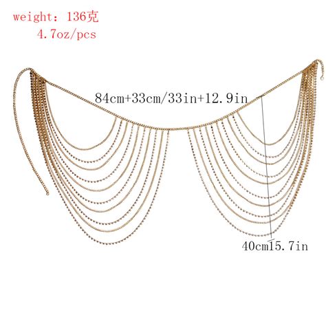 Fashion Sexy Beach Bikini Multilayer Tassel Waist Chain Belly Women Hip Hop Imitation Zircon