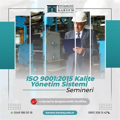 ISO 9001 2015 Kalite Yönetim Sistemi Semineri