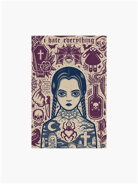 Wednesdayaddams Sticker For Sale By Lukas Arts Redbubble