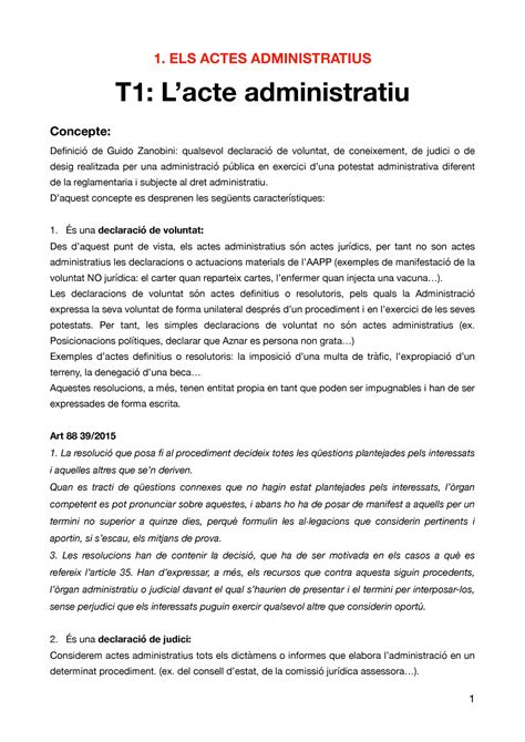 Tema Acto Administrativo Derecho Administraivo Ii Els Actes