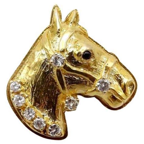 Gold And Diamond Horse Head Pendant At 1stdibs Gold Horse Head Pendant