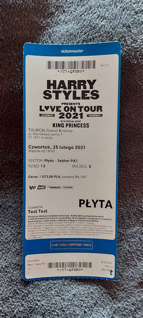 Bilet Kolekcjonerski Harry Styles Łódź Widzew OLX pl