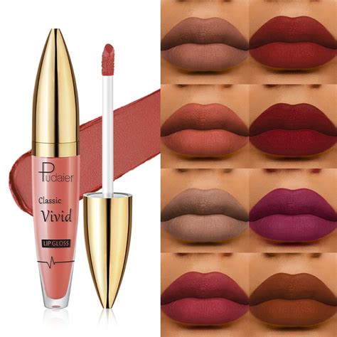 Pudaier Mist Fosco Esmalte Labial Batom Líquido Europeu Veludo nude