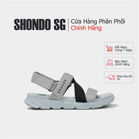 [Chính hãng]Giày Shondo Sandals F6 sport đế xám phối quai đen | Lazada.vn