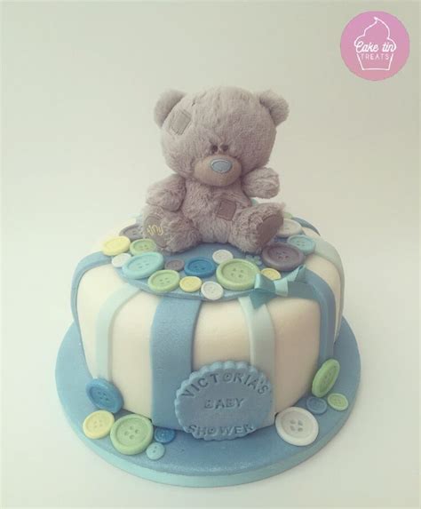 Baby Shower Cake With Me To You Tatty Teddy And Fondant Buttons