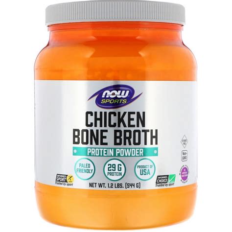 Now Foods Sports Chicken Bone Broth Protein Powder 544g E Vitamina Gr