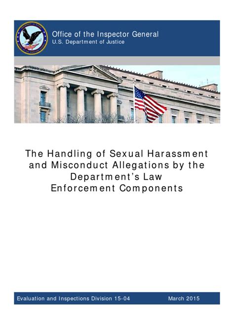 Doj Report Of Sexual Misconduct In Law Enforcement Federal Bureau Of