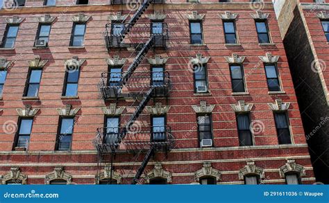 Old Colorful Buildings With Fire Escape In New York City Stock Footage