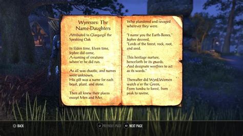 Glenumbra Lore Wyresses The Name Daughters Lorebook Youtube