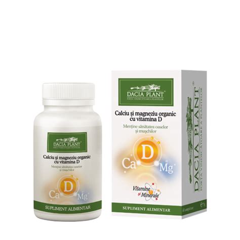 Calciu Si Magneziu Organic Cu Vit D 60cps Dacia Plant EMAG Ro