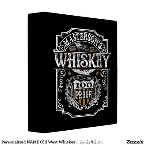 Personalized NAME Old West Whiskey Brewery Bar 3 Ring Binder Zazzle