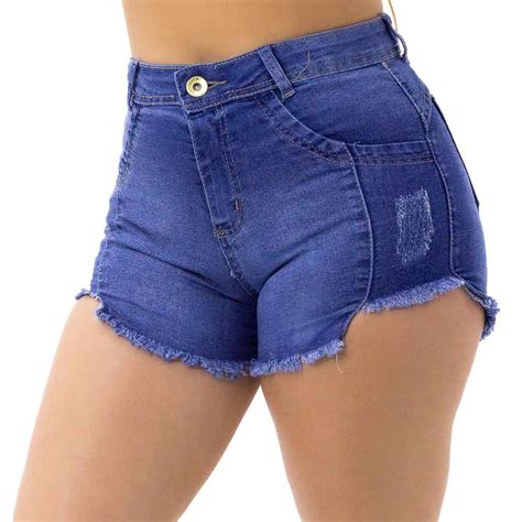 Short Jeans Feminino Detalhe Frontal Linda Bel Marshoes Loja De