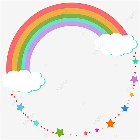 Cuadro De T Tulo De Borde Lindo Arco Iris Color Estrellas Png Dibujos