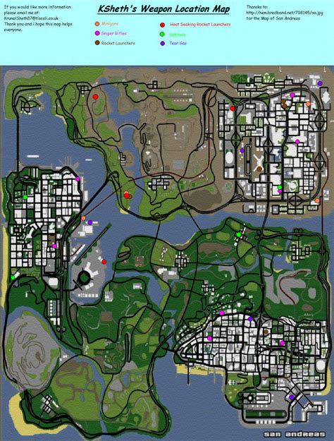 Grand Theft Auto San Andreas Weapon Location Map  Neoseeker