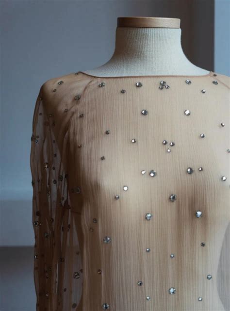 Vintage 1970s Crystal Embellished Nude Dress At 1stDibs Nudo Vintage