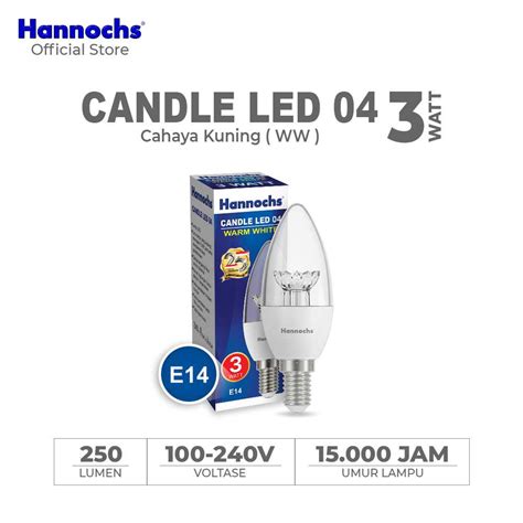 Jual Hannochs Lampu Candle LED 04 3 Watt E14 WW Cahaya Kuning