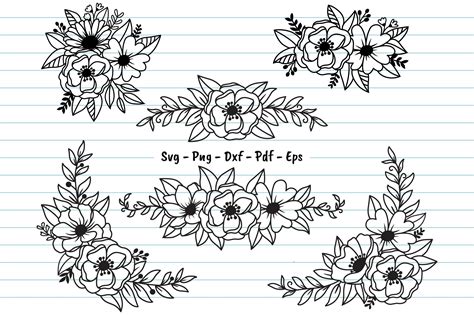 Flower Svg Cut Files Floral Wedding Svg Graphic By Dakhashop