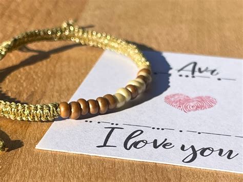 Custom Couple Name And Secret Message Morse Code Bracelet Personalized Hidden I Love You