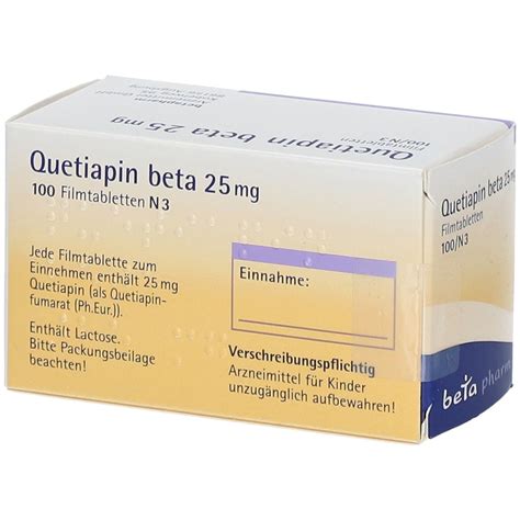 Quetiapin Beta Mg Filmtabletten St Mit Dem E Rezept Kaufen